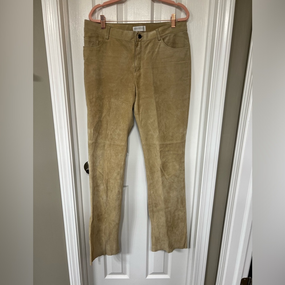 Hugo Buscati Tan Suede Pants vintage